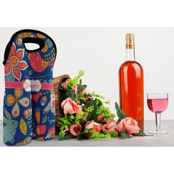 Owl & Hedgehog Double Wine Tote - LIFESTYLE (new)