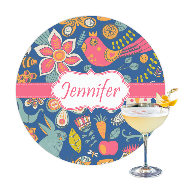 Custom Owl & Hedgehog Printed Drink Topper - 3.25" (Personalized)