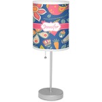 Owl & Hedgehog 7" Drum Lamp with Shade Linen (Personalized)