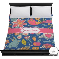 Owl & Hedgehog Duvet Cover - Full / Queen (Personalized)