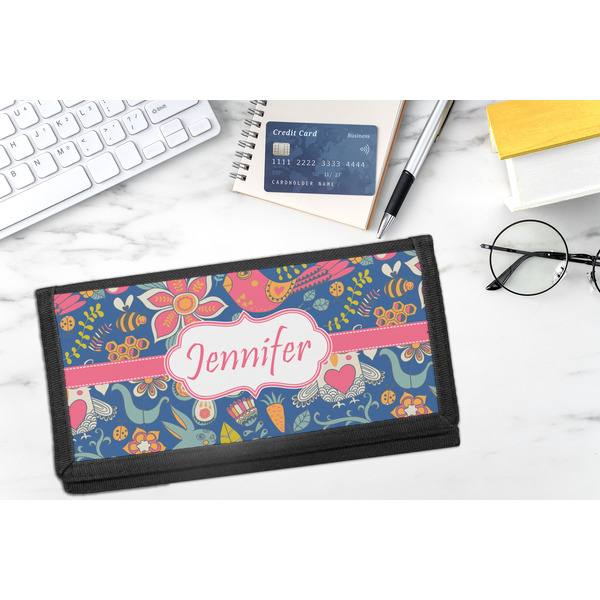 Owl & Hedgehog DyeTrans Checkbook Cover - LIFESTYLE