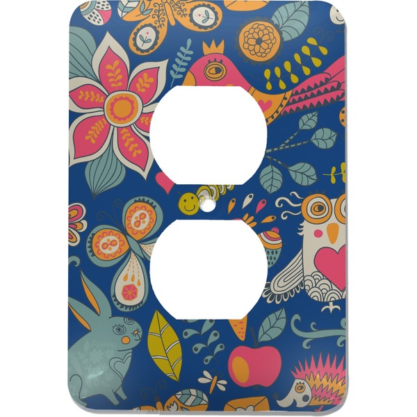 Custom Owl & Hedgehog Electric Outlet Plate