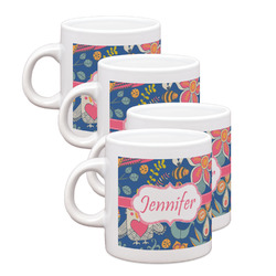 Owl & Hedgehog Single Shot Espresso Cups - Set of 4 (Personalized)