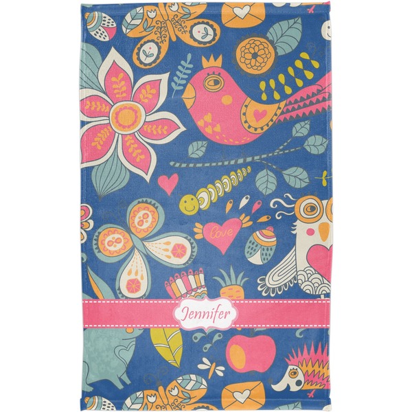 Owl & Hedgehog Finger Tip Towel - Full View