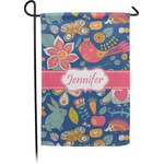 Owl & Hedgehog Small Garden Flag - Double Sided w/ Name or Text