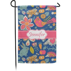 Owl & Hedgehog Small Garden Flag - Double Sided w/ Name or Text