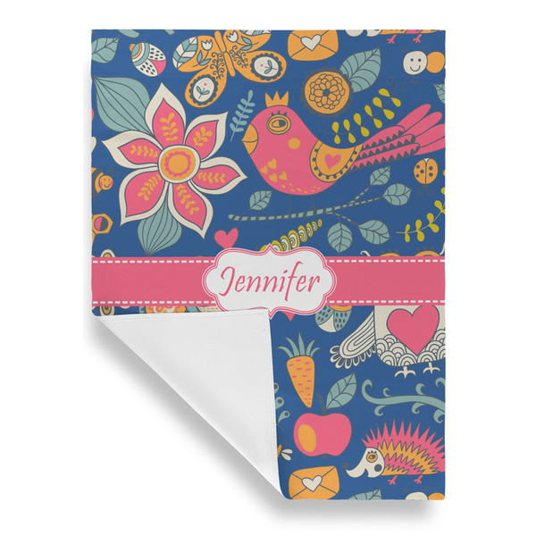 Owl & Hedgehog Garden Flags - Large - Single Sided - FRONT FOLDED