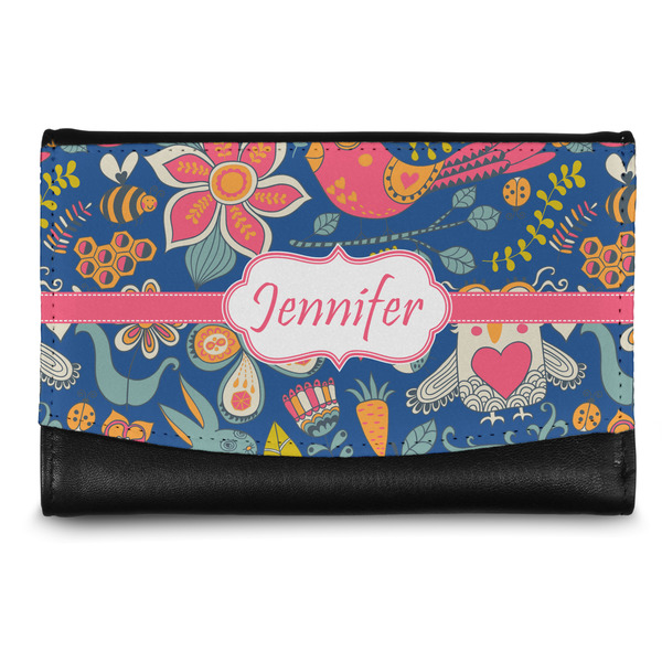 Custom Owl & Hedgehog Genuine Leather Women's Wallet - Small (Personalized)