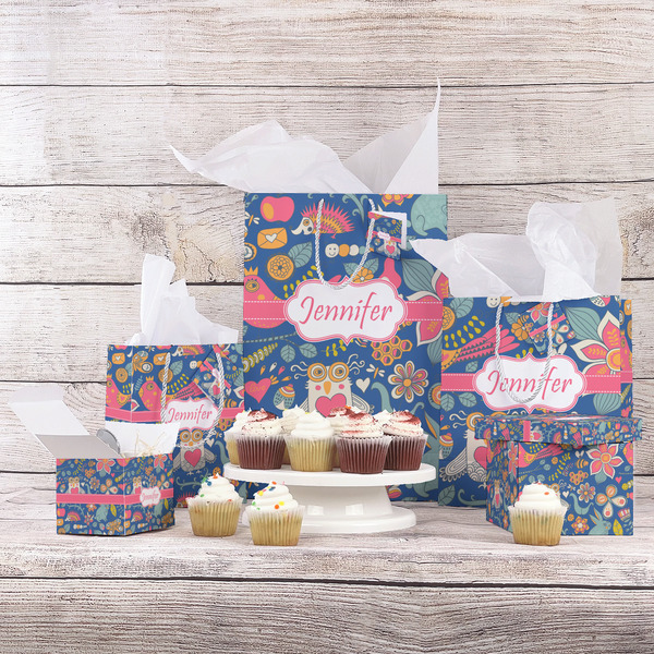 Owl & Hedgehog Gift Bags - In Context