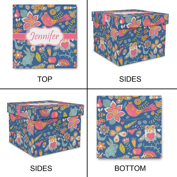 Owl & Hedgehog Gift Boxes with Lid - Canvas Wrapped - Large - Approval