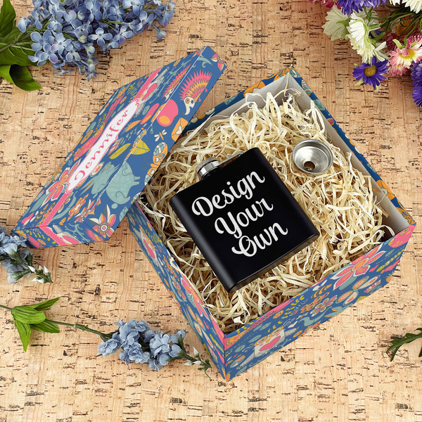 Owl & Hedgehog Gift Boxes with Lid - Canvas Wrapped - Large - In Context