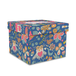 Owl & Hedgehog Gift Box with Lid - Canvas Wrapped - Medium (Personalized)