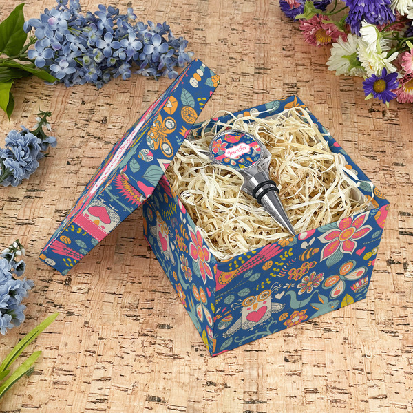 Owl & Hedgehog Gift Boxes with Lid - Canvas Wrapped - Medium - In Context