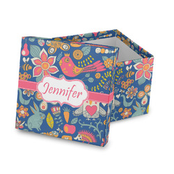 Owl & Hedgehog Gift Box with Lid - Canvas Wrapped (Personalized)