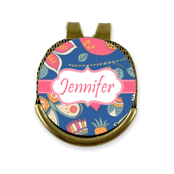 Custom Owl & Hedgehog Golf Ball Marker - Hat Clip - Gold