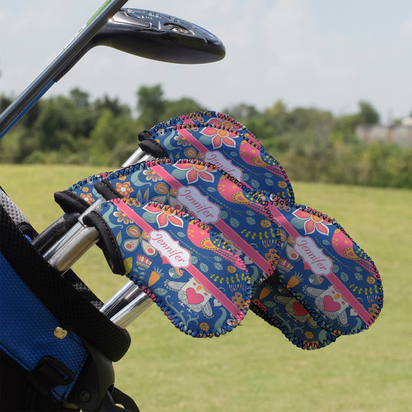 Owl & Hedgehog Golf Club Cover - Set of 9 - On Clubs
