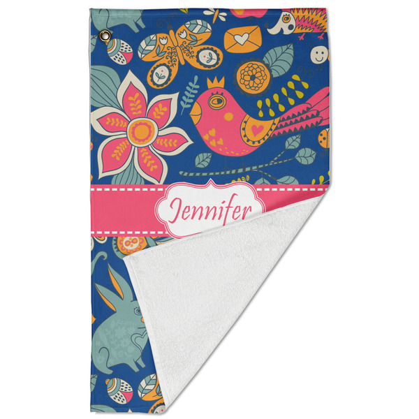 Owl & Hedgehog Golf Towel - Folded (Large)