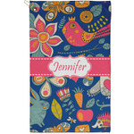 Owl & Hedgehog Golf Towel - Poly-Cotton Blend - Small w/ Name or Text