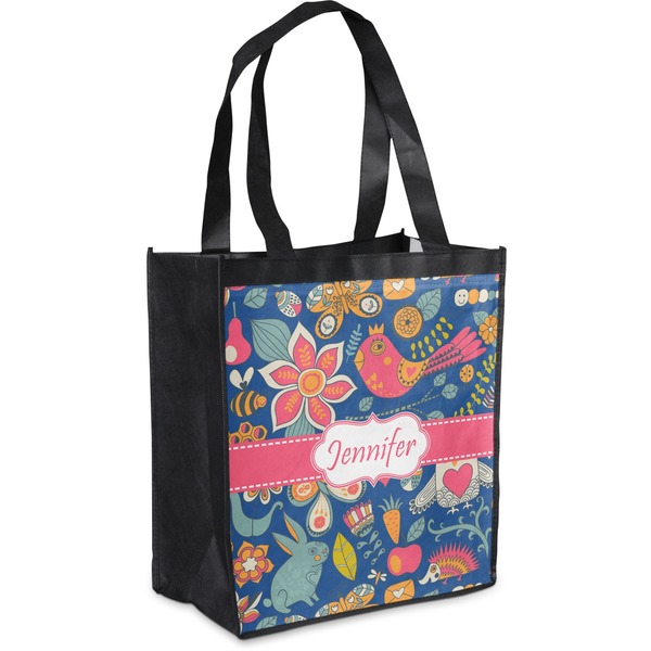 Custom Owl & Hedgehog Grocery Bag (Personalized)