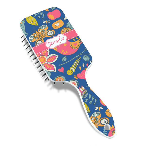 Owl & Hedgehog Hair Brush - Angle View