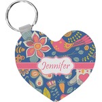Owl & Hedgehog Heart Plastic Keychain w/ Name or Text