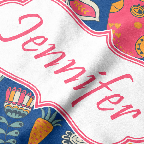 Owl & Hedgehog Hooded Baby Towel- Detail Close Up