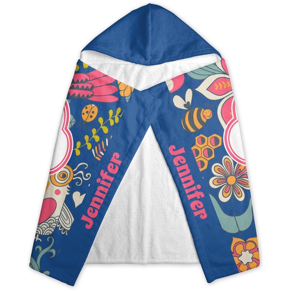 Owl & Hedgehog Hooded Towel - Folded