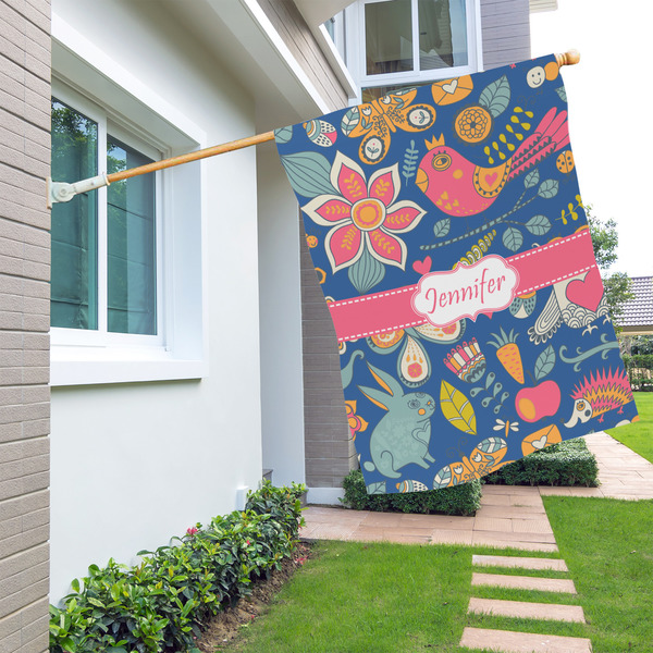 Owl & Hedgehog House Flags - Single Sided - LIFESTYLE