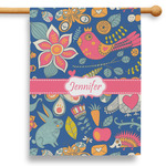 Owl & Hedgehog 28" House Flag (Personalized)