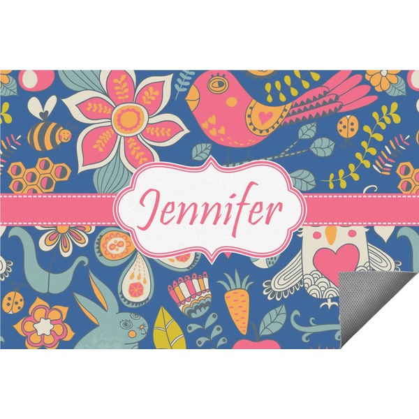 Custom Owl & Hedgehog Indoor / Outdoor Rug - 8'x10' (Personalized)