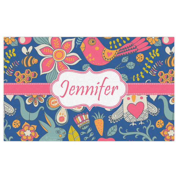 Owl & Hedgehog Indoor / Outdoor Rug - 3'x5' - Front Flat