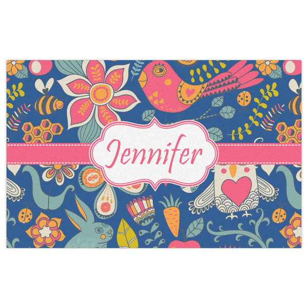 Owl & Hedgehog Indoor / Outdoor Rug - 5'x8' - Front Flat