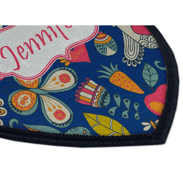 Owl & Hedgehog Iron on Shield 3 Detail