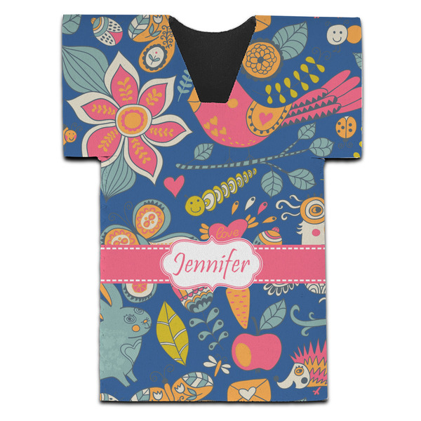 Owl & Hedgehog Jersey Bottle Cooler - Set of 4 - FRONT (flat)