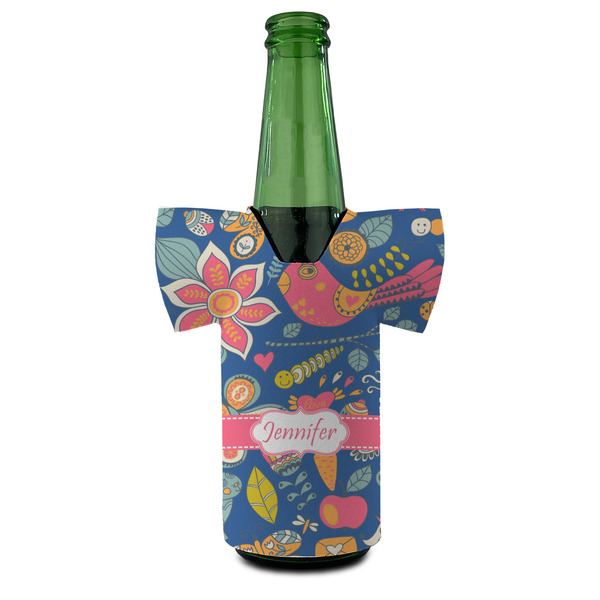 Owl & Hedgehog Jersey Bottle Cooler - Set of 4 - FRONT (on bottle)