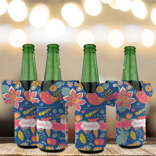 Owl & Hedgehog Jersey Bottle Cooler - Set of 4 - LIFESTYLE
