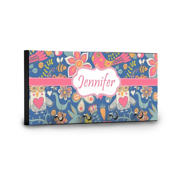 Owl & Hedgehog Key Hanger - Front View with Hooks