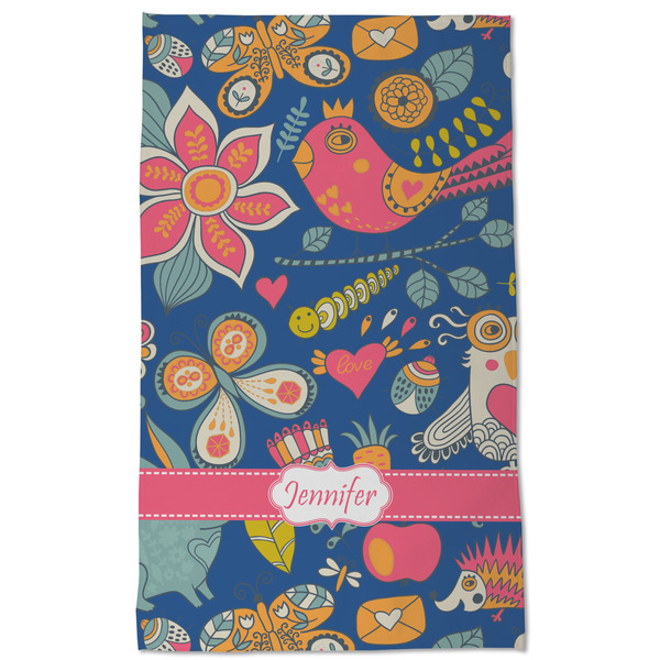 Owl & Hedgehog Kitchen Towel - Poly Cotton - Full Front