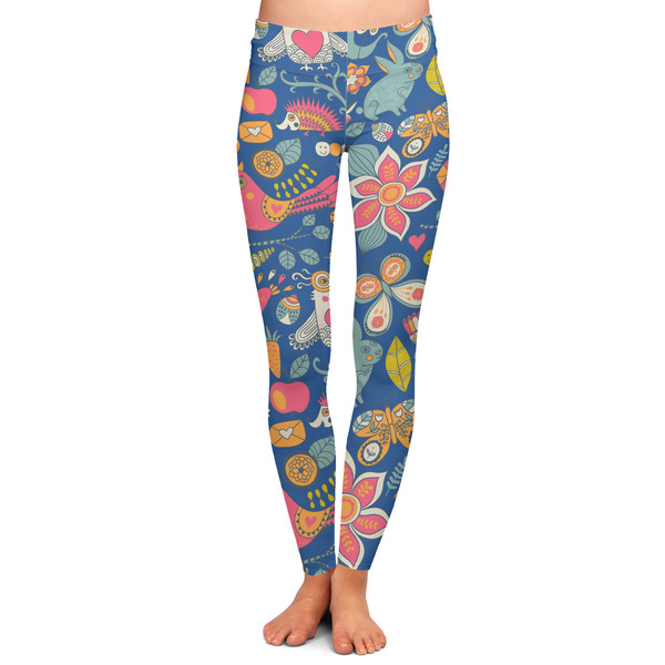 Custom Owl & Hedgehog Ladies Leggings - Extra Small