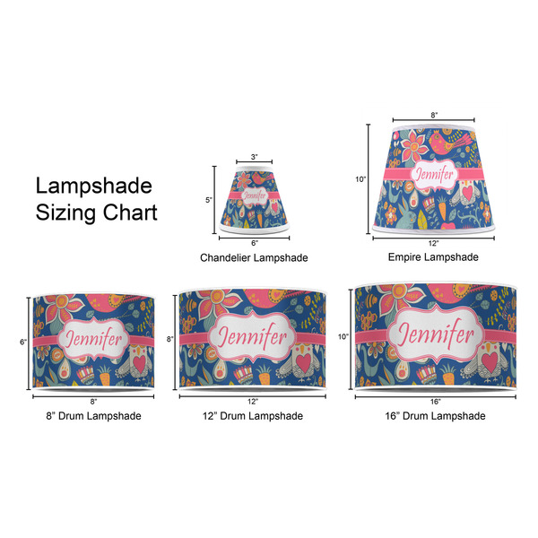 Owl & Hedgehog Lampshade Sizing Chart