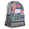 Owl & Hedgehog Large Backpack - Gray - Angled View