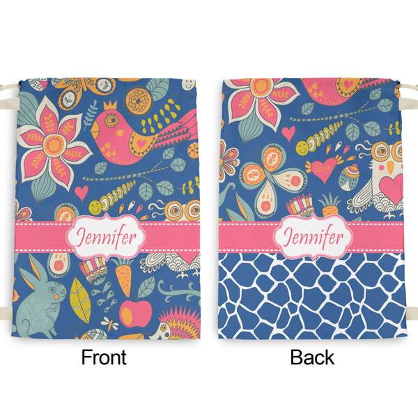 Owl & Hedgehog Large Laundry Bag - Front & Back View