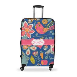 Owl & Hedgehog Suitcase - 28" Large - Checked w/ Name or Text