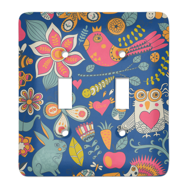 Custom Owl & Hedgehog Light Switch Cover (2 Toggle Plate)