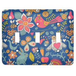 Owl & Hedgehog Light Switch Cover (3 Toggle Plate)