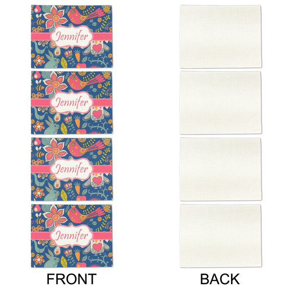 Owl & Hedgehog Linen Placemat - APPROVAL Set of 4 (single sided)