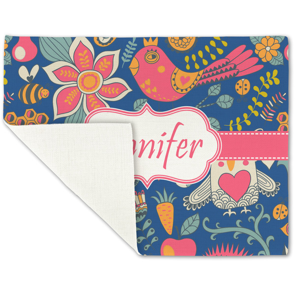 Owl & Hedgehog Linen Placemat - Folded Corner (single side)