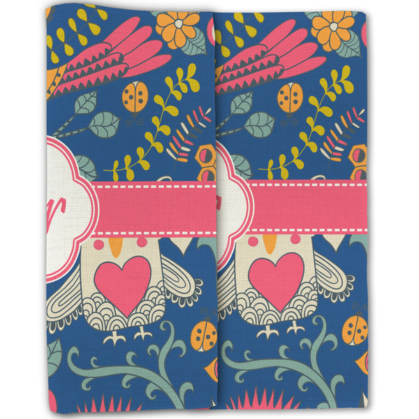 Owl & Hedgehog Linen Placemat - Folded Half (double sided)