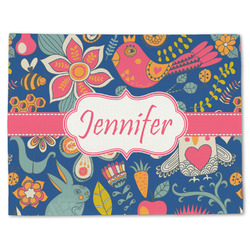 Owl & Hedgehog Single-Sided Linen Placemat - Single w/ Name or Text