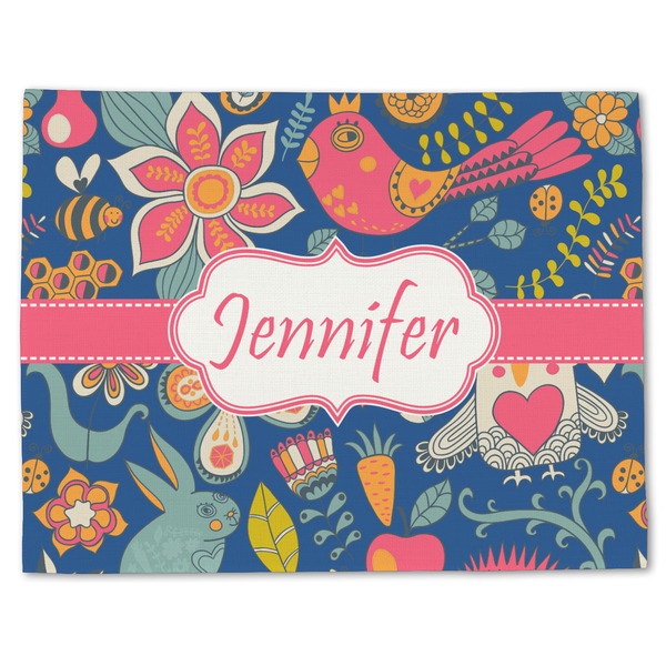 Owl & Hedgehog Linen Placemat - Front